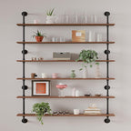 48 InchPipe Bookshelf Floating Shelves for Wall Shelves Bookshelf Industrial Pipe Shelving Shelves Real Wood Planks Rustic Ha