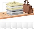 xydstay 6 Pack Clear Acrylic Shelf Dividers for Closet Organization, Purse Organizers for Closet, Clothing Dividers, Handbag 