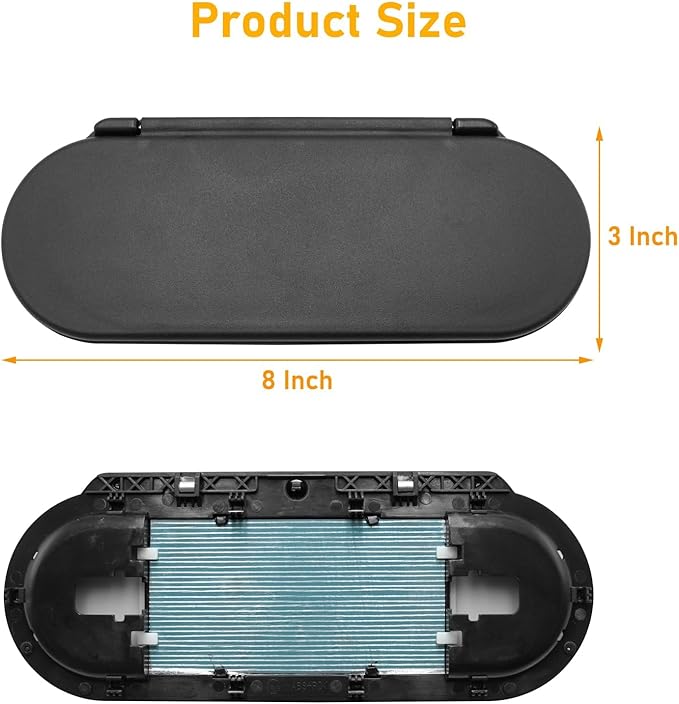 Sun Visor Vanity Mirror Cover Compatible with Mini Cooper & Cooper S Clubman Hatchback Countryman F55 F56 F60 2015-2022,1PC Sun Visor Vanity Mirror Replacement for Left/Right Side,Black