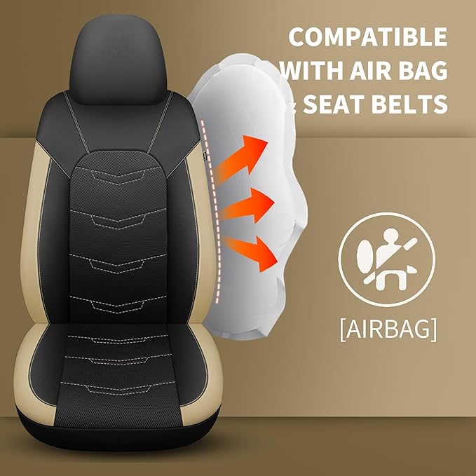Seat Covers,Sport and Breathable Seat Covers,Anti-Slip Universal Fit Car Seat Covers Full Set for Cars Sedans SUV and Truck(F