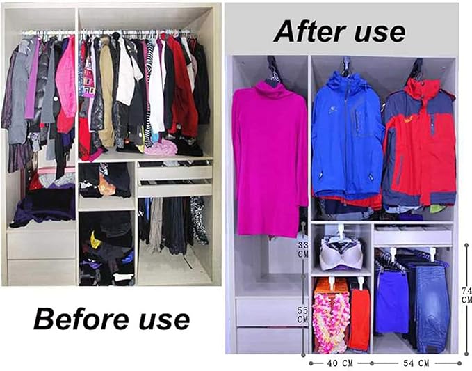 Pull Out Clothes Rail Extendable Pull Out Closet Rod - Sliding Wardrobe Closet Rod, Adjustable 30-60Cm Closet Rails, Extendab