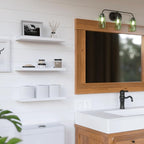 RICHER HOUSE 3 Set White Floating Shelves, 16 inches Wall Mounted White Shelves for Wall Decor, Picture Ledge Shelf with Lip 