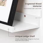 Axeman 40 Inch Floating Shelves | White Picture Ledge Shelf Set of 3 | Rustic Wood Wall Shelves with Lip | 40" White Picture 