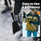 Ice Scraper for Driveway, Saw-Tooth Ice Chopper for Driveway, Heavy Duty Jagged Scraper with 61 Inch Long Handle, All Steel Thick Blade Snow Breaking Ice Remover Tool for Sidewalk, Walkway, Roads