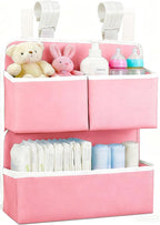 Hanging Diaper Organizer for Bassinet/Crib/Playpen/Playard – Hold 80+ Diapers - Changing Table Diaper Holder Attachment Acces