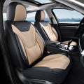 Coverado Car Seat Covers with Lumbar Support, Front Covers for Cars, Universal Automotive Seat Cover, Waterproof, Leather Car
