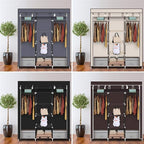 69" Portable Closet Storage Organizer Wardrobe Clothes Rack,Covered Garment Rack,Steel Tube Clothes Storage Organizer,Freesta