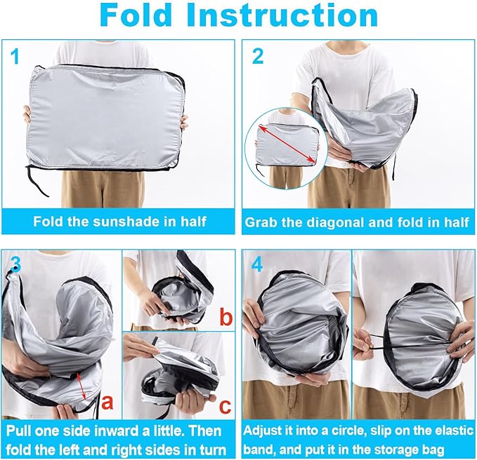 Premium Windshield Sun Shade for 2018-2026 Jeep Wrangler JL JLU & 2020-2026 Jeep Gladiator, Reflective 310T Material Front Window Sun Visor Blocks UV Rays Foldable Sunshade with Storage Pouch