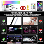 Interior Car LED Strip Lights, Acrylic LED Lights RGB Dreamcolor 10 in 1 with 175 inches 593 LEDs Fiber Optic Ambient Lighting Kits,APP and Remote Control 16 Million Colors Car Neon Lights