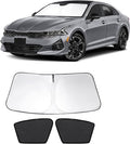 3PCS Car Window Shades Front Windshield Sun Shade Foldable Window Shade Custom Fit for 2021-2024 KIA K5 Accessories Car Shades for Front Windows Anti-UV Rays Block Heat