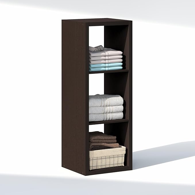 Furinno Cubic Closet Organizers and Storage, 3-Cube Closet Organizer, Open Shelf Closet Storage, Extra Thick Frame for Wardro