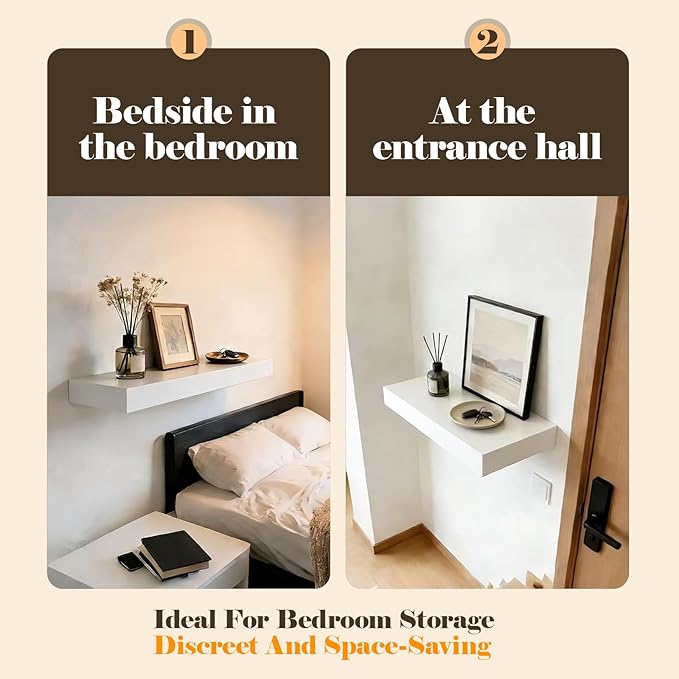 Magic Flap Hidden Shelf with Secret Compartment, Wall Mounted Floating Shelf with Concealed Storage Drawer, Hidden Compartmen