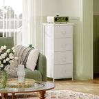 Somdot Dresser for Bedroom with 4 Drawers, Storage Organizer Chest of Drawers with Removable Fabric Bins for Closet Bedside L
