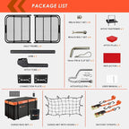 Hitch Mount Cargo Carrier Basket 60"*25"*6"+Waterproof Bag 25 Cubic Feet(60"*24"*31"),and Cargo Net with Attachment Hooks,Ratchet Straps,Hitch Stabilizer.500 Lbs Capacity,foldable,fit 2" Receiver