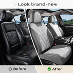 Coverado Car Seat Covers Full Set, Seat Covers for Cars, Front Seat Covers and Back Seat Cover Waterproof Leather Automotive 