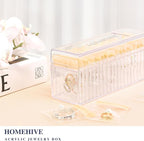 HOMEHIVE Acrylic Jewelry Box Organizer, Clear Jewelry Organizer Holder with 20 Portable Anti Tarnish Jewelry bags, Travel Jew