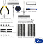 AUTOWN Flat Tire Repair Kit with Plug 68 Pcs for Car, Motorcycle, ATV, Jeep, Truck, Tractor Flat Tire Repair (2-Pack) (Set of