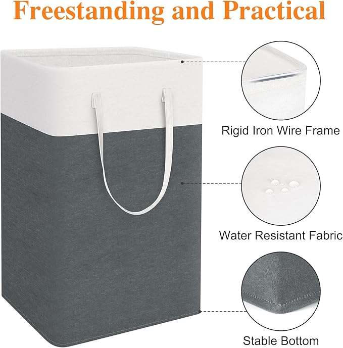 TasticTotes laundry basket 3-Pack, laundry hamper, Hamper with handles, collapsible laundry baskets, Waterproof dirty clothes