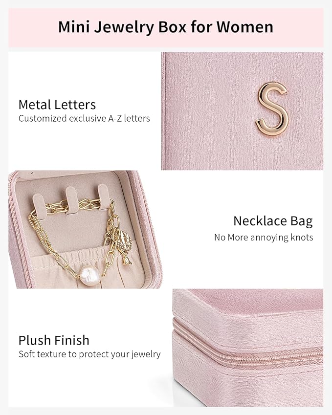 Vlando Teacher Must Haves, Personalized Initial Jewelry Case, Back to School Gift for Teacher, Teacher Appreciation Gifts, Te