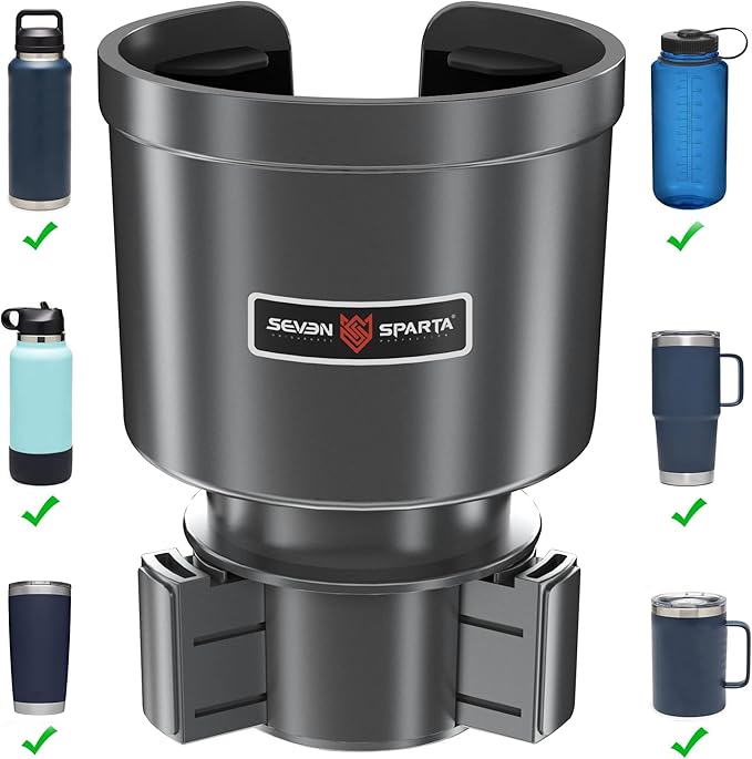 Upgraded Car Cup Holder Expander Adapter with Offset Adjustable Base, Compatible with Yeti 14/24/36/46oz Ramblers, Hydro Flas