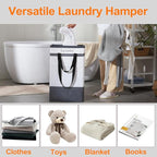 FairyHaus Laundry Basket 100L, 2Pack Laundry Hamper with Easy Carry Handles, Collapsible Laundry Baskets Hampers for Bathroom