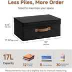StorageWorks Fabric Storage Bins with Lid, Decorative Storage Boxes for Shelves, Stackable Closet Organizer and Storage Baske