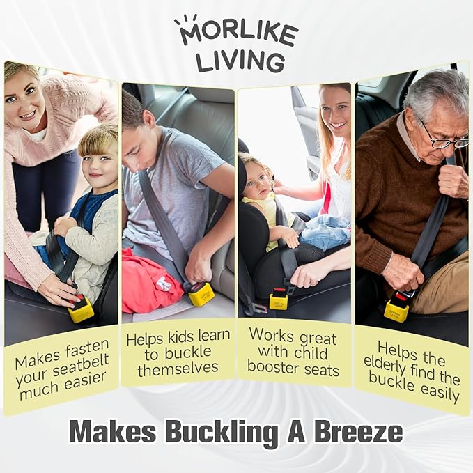 Morlike Silicone Belt Buckle Seatbelt Holder (Yellow)