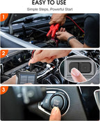 Solar Power Bank 44400 mWH, 45W Fast Charging with 4 Built-in Cables & Car Battery Jumper Starter Portable, 12V Battery