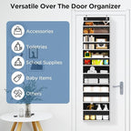 Mefirt Over The Door Organizer, 6 Shelf Door Hanging Organizers with 6 Large Capacity Pockets, Behind Door Storage Hanging Sh