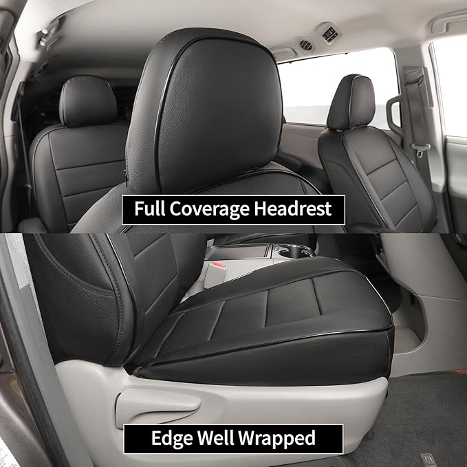 EKR Sienna Seat Covers for 2011-2020 Toyota Sienna L,LE,XLE,Limited,7 Seats,2nd Row Captain Seats W/NO Legrest,Waterproof Car