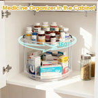 2 Pack Medicine Cabinet Organizer, Rotary Turntable Organizer for Medicine and Vitamin Bottles, Under Sink Organizer for Medi