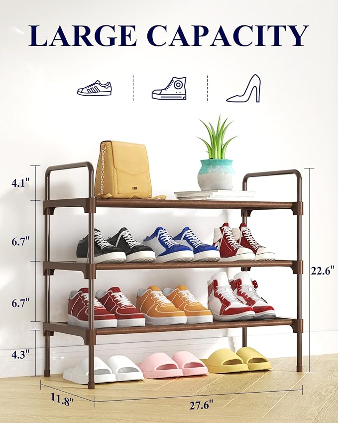 Kitsure Shoe Rack for Closet, Sturdy and Long-Lasting Shoe Shelf, Shoe Rack for Entryway, Personalized DIY Shoe Organizer, Sh