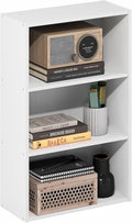 Furinno Basic Book Shelf, 3-Tier Bookshelf, Cube Storage Organizer Bookcase with Open Shelf, 7 x 17 x 26, for Living Room, Be
