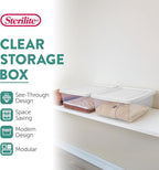 Sterilite 12 Pack Storage Box, 12 Quart Stackable Tote, Clear Plastic Container with Secure Snapping Lids for Home and Office