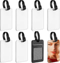 Frienda 8 Pieces Sublimation Luggage Tags Bulk PU Leather Name Label Blank Suitcase Heat Transfer Bag Card Business ID Card H