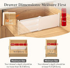 Lifewit 6" Tall 12 Pack Drawer Dividers, 30-47cm/11.5-18.5" Expandable Drawer Divider for Clothes, Adjustable Dresser Drawer 