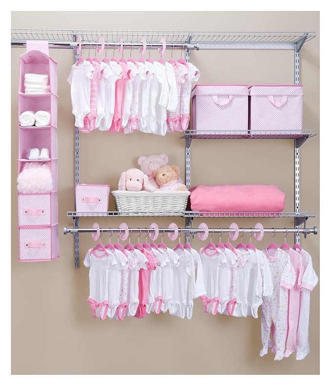Delta Children Nursery Storage 48 Piece Set - Easy Storage/Organization Solution - Keeps Bedroom, Nursery & Closet Clean, Bar