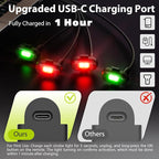 Upgrade LED Lights for Car-8PCS Interior Car Lights with Remote, USB-C 80 Hours 8 Colors IP65 Waterproof Rechargeable Underglow Wireless Strobe Lights for Trucks, eBike, Motorcycle