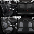Car Seat Covers Full Set, Universal Leather Seat Covers for Cars, Breathable & Waterproof Automotive Seat Cover for Most Seda