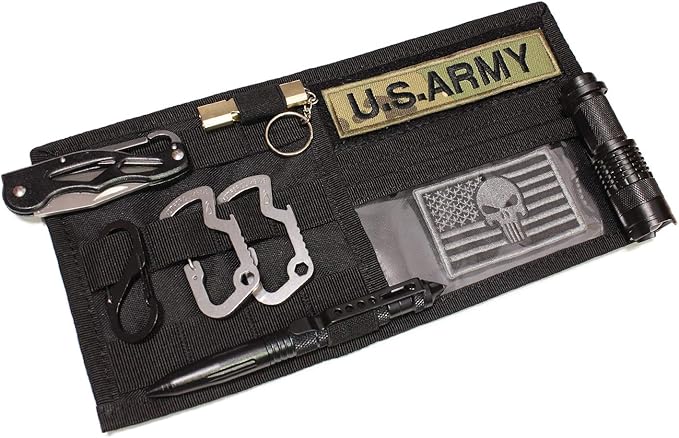 WYNEX Car Sun Visor Organizer with MOLLE Panel | Universal Car Storage Pouch, Compatible Sedan, Suvs, and Vans | for Small Tools, Glasses & Documents