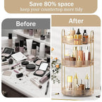 MOKANI 360 Rotating Makeup Organizer for Vanity, 3 Tier Adjustable Perfume Organizer for Dresser, Multi-Function Spinning Cos