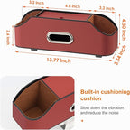 Car Rear Backseat Extra Multifunctional Drink Cup Holder Organizers With Tissue Storage Box Organizer & Hooks For Car Seat Back. Red