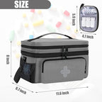 GDNasist Medicine Storage Bag, Medical Bag Pill Bottle Organizer for Emergency, Medicine Box Empty with Small Portable Pouch,