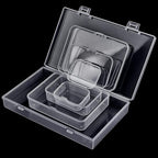 24 Pack Mixed Sizes Rectangular Mini Plastic Containers Clear Plastic Storage Boxes with Hinged Lids and Labels Empty Beads O