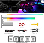 Dreamcolor Acrylic Interior Car LED Strip Light with Wireless APP, RGB 6 in 1 with 175 inches 612 LEDs Fiber Optic Car Symphony Ambient Lighting Kits, Sound Active Function LED Strip for Cars