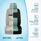 BDK PolyPro Car Seat Covers Full Set in Mint on Black – Front and Rear Split Bench Seat Covers Accessories for Auto Trucks Va