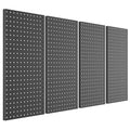 Pegboard Smith Metal Pegboard Panels 12" x 24", 4 Pack Black Wall Mounted Tool Organizer Boards, Heavy Duty Tool Storage Peg 