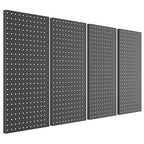 Pegboard Smith Metal Pegboard Panels 12" x 24", 4 Pack Black Wall Mounted Tool Organizer Boards, Heavy Duty Tool Storage Peg 