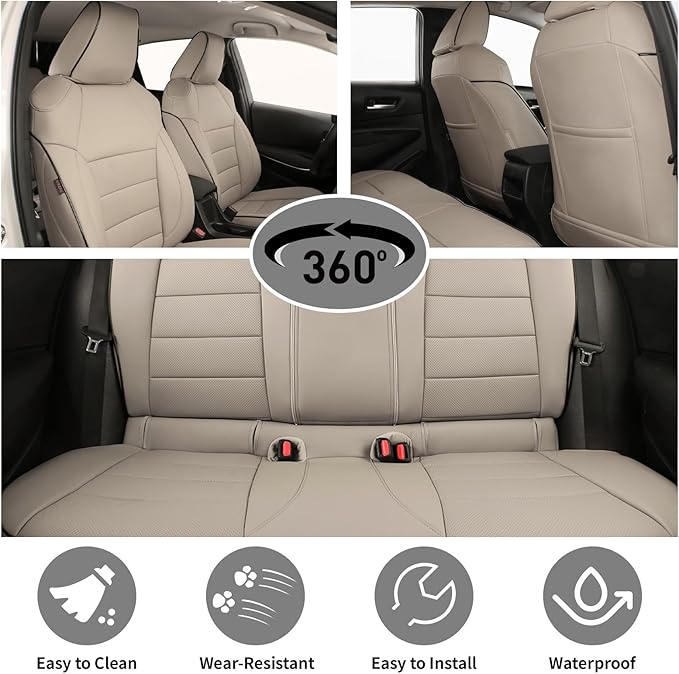EKR Rav4 Seat Covers Custom Fit for Toyota Rav4 2016 2017 2018(Hybrid) LE,SE,XLE,Limited, Leather Car Seat Cover Full Set for