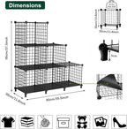 AWTATOS Wire Cube Storage Organizer, Closet Organizers and Storage, Metal 6 Cube Storage Shelves Bookshelf, Portable Closet C